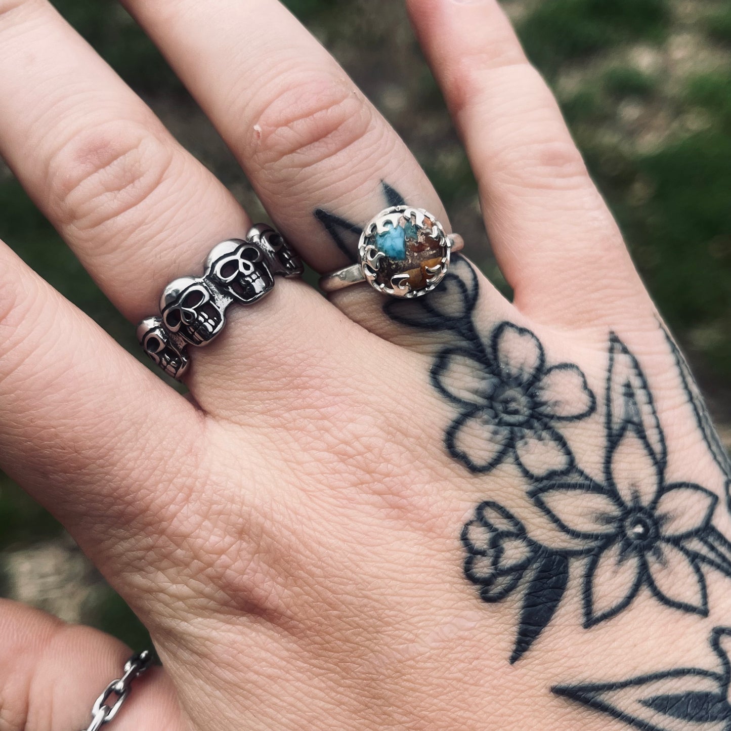 RING OF FIRE • 925 Sterling Silver/Spiney Oyster Turquoise/ Made to Order