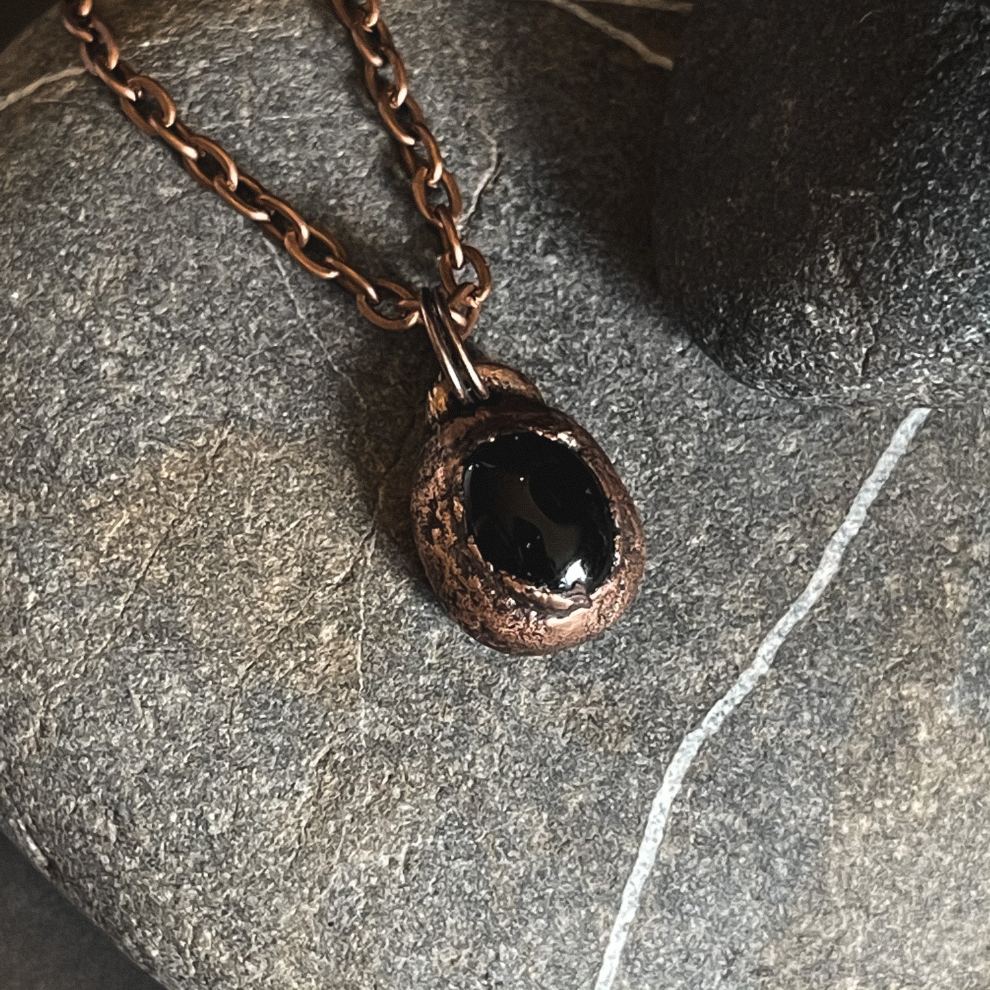 Black Onyx Electroformed Pendant- Made to Order/Handmade