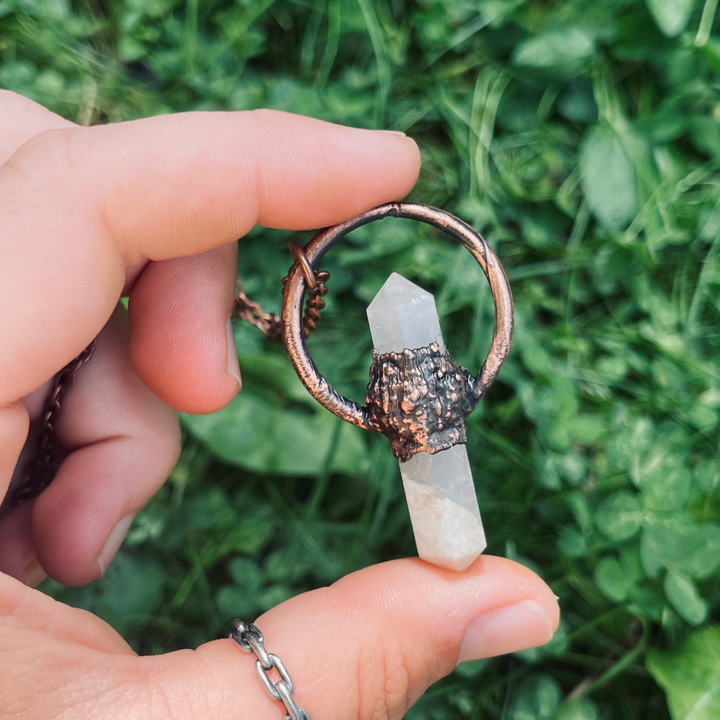 Smokey Quartz Point Electroformed Pendant- Made to Order/Handmade.