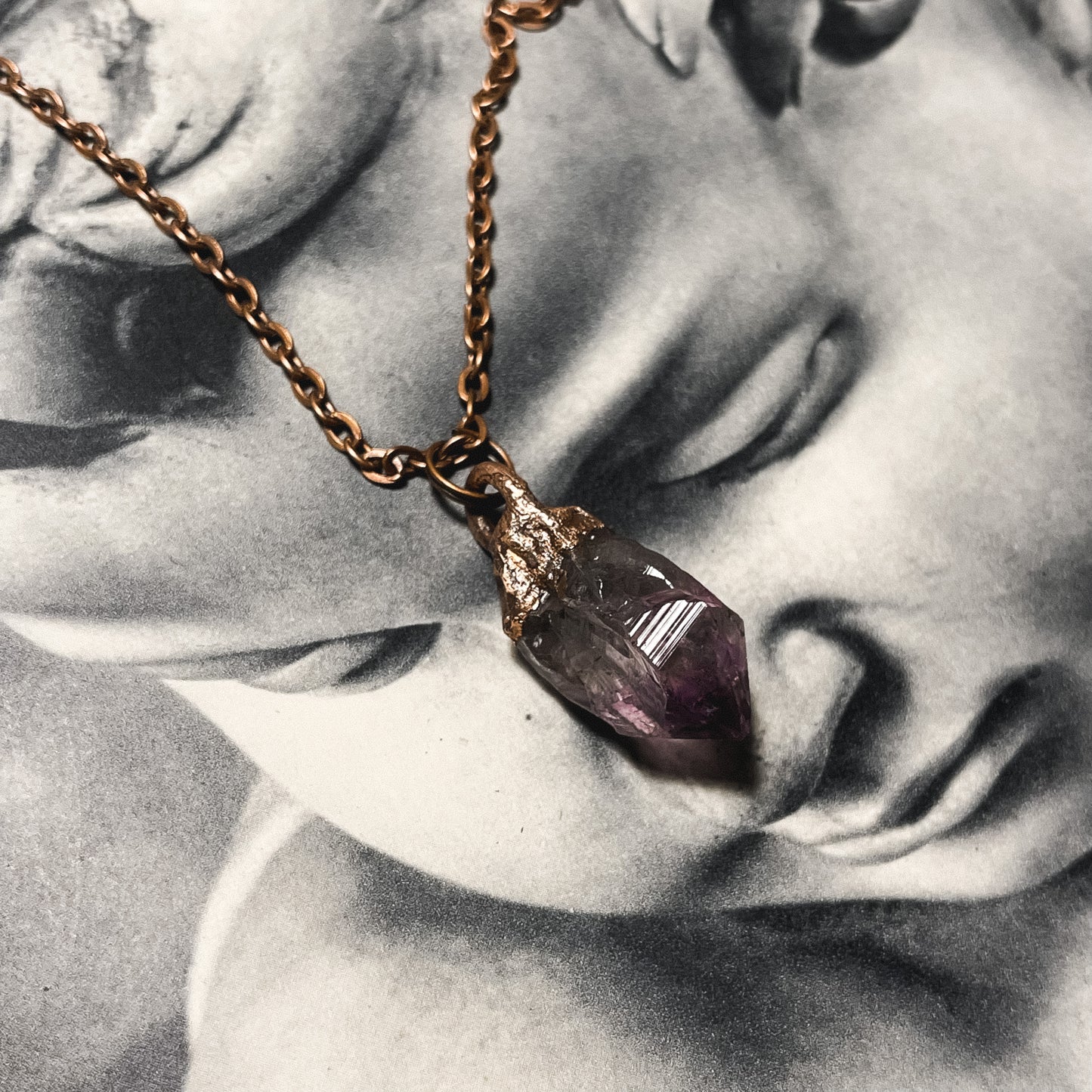 Electroformed Amethyst Pendant- Made to Order/Handmade