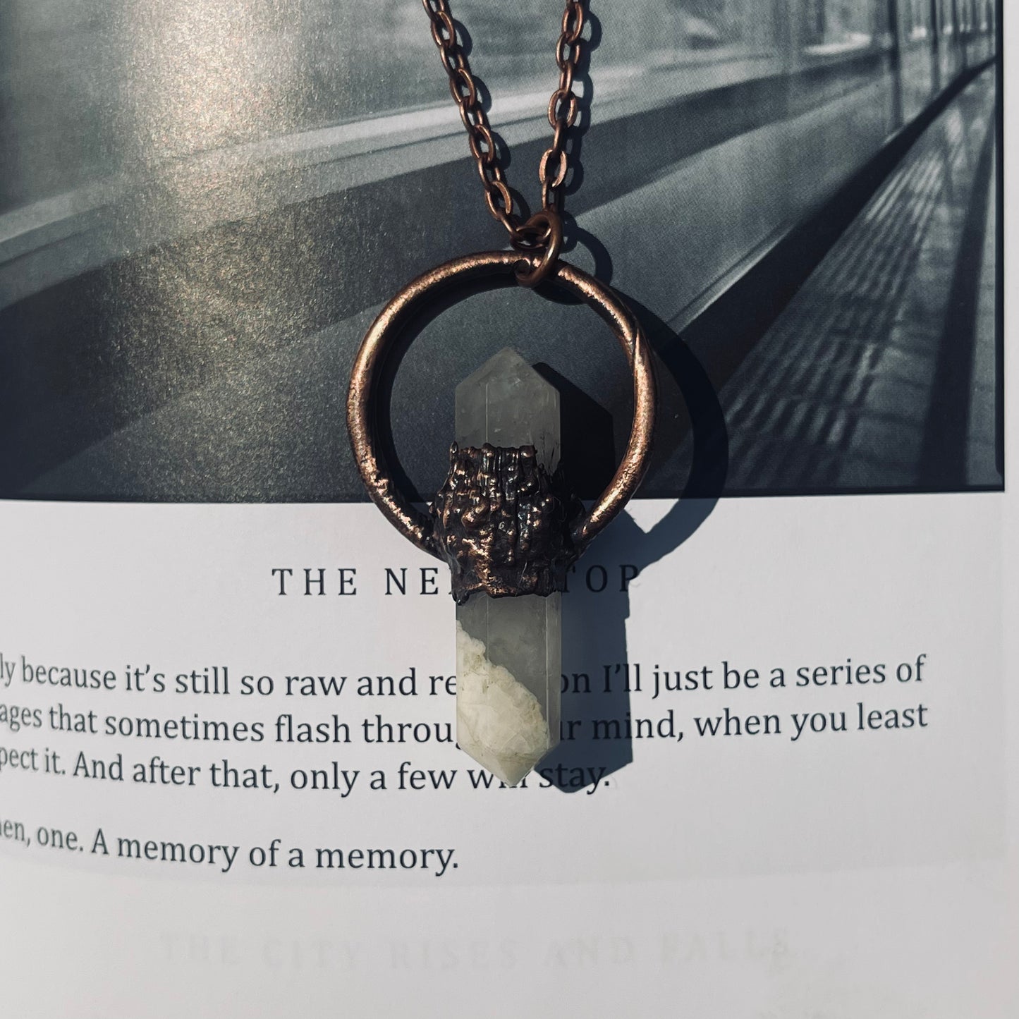Smokey Quartz Point Electroformed Pendant- Made to Order/Handmade.