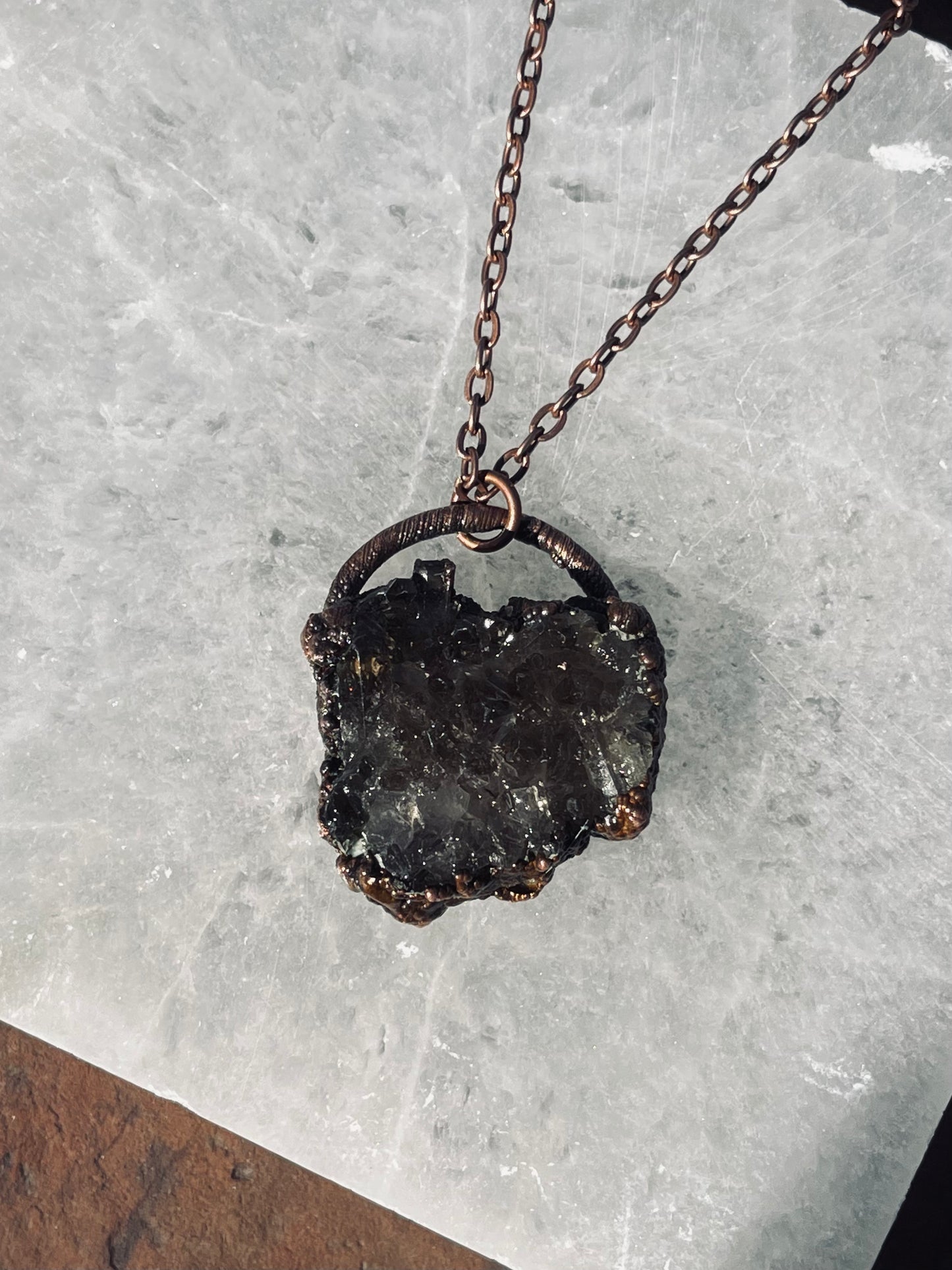 Smokey Quartz Pendant- Handmade/Electroformed