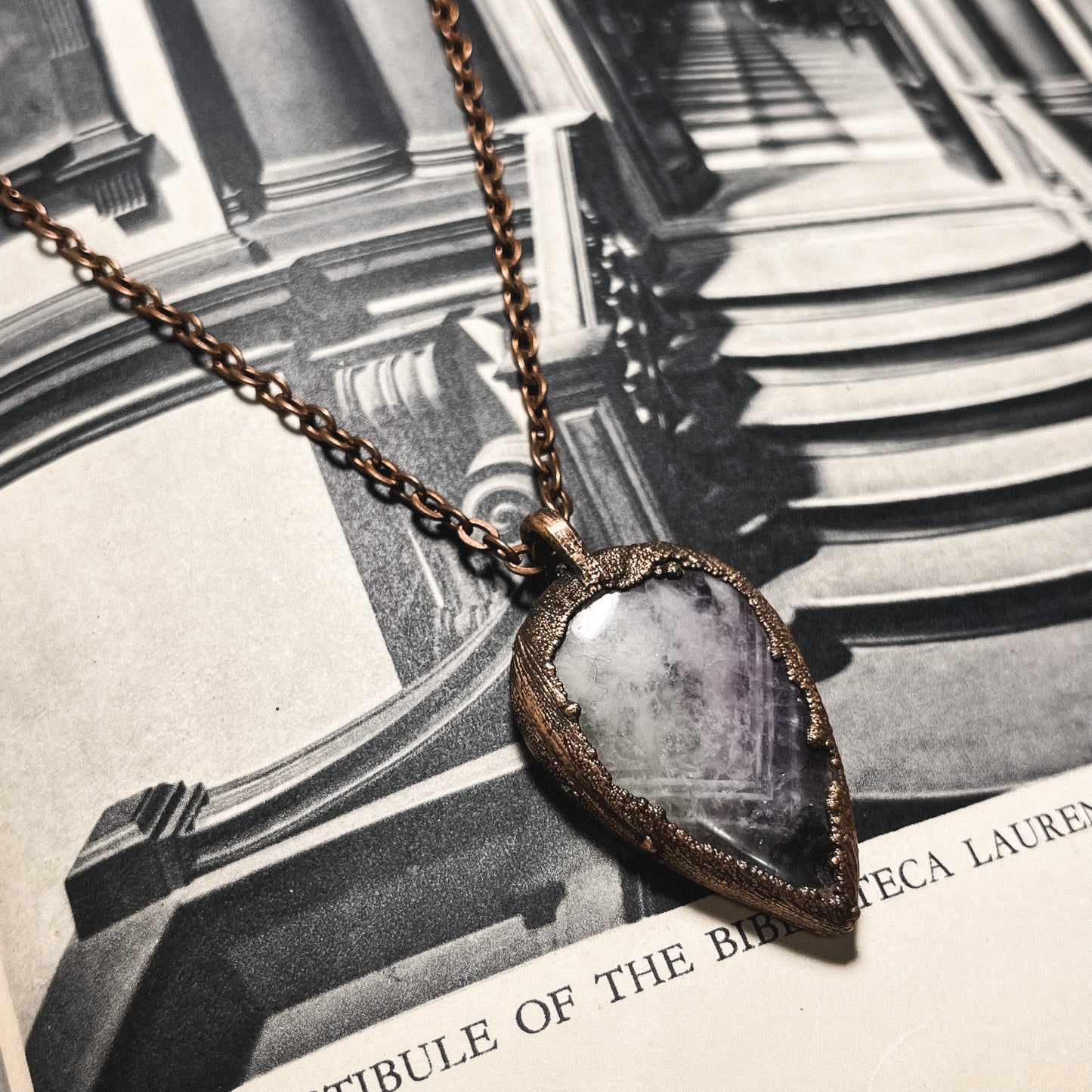 Amethyst Chevron Pendant- Handmade