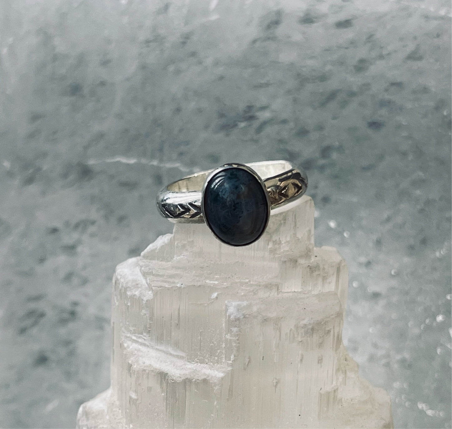 Moss Agate Ring. Size 5. 925 Sterling Silver- Handmade.