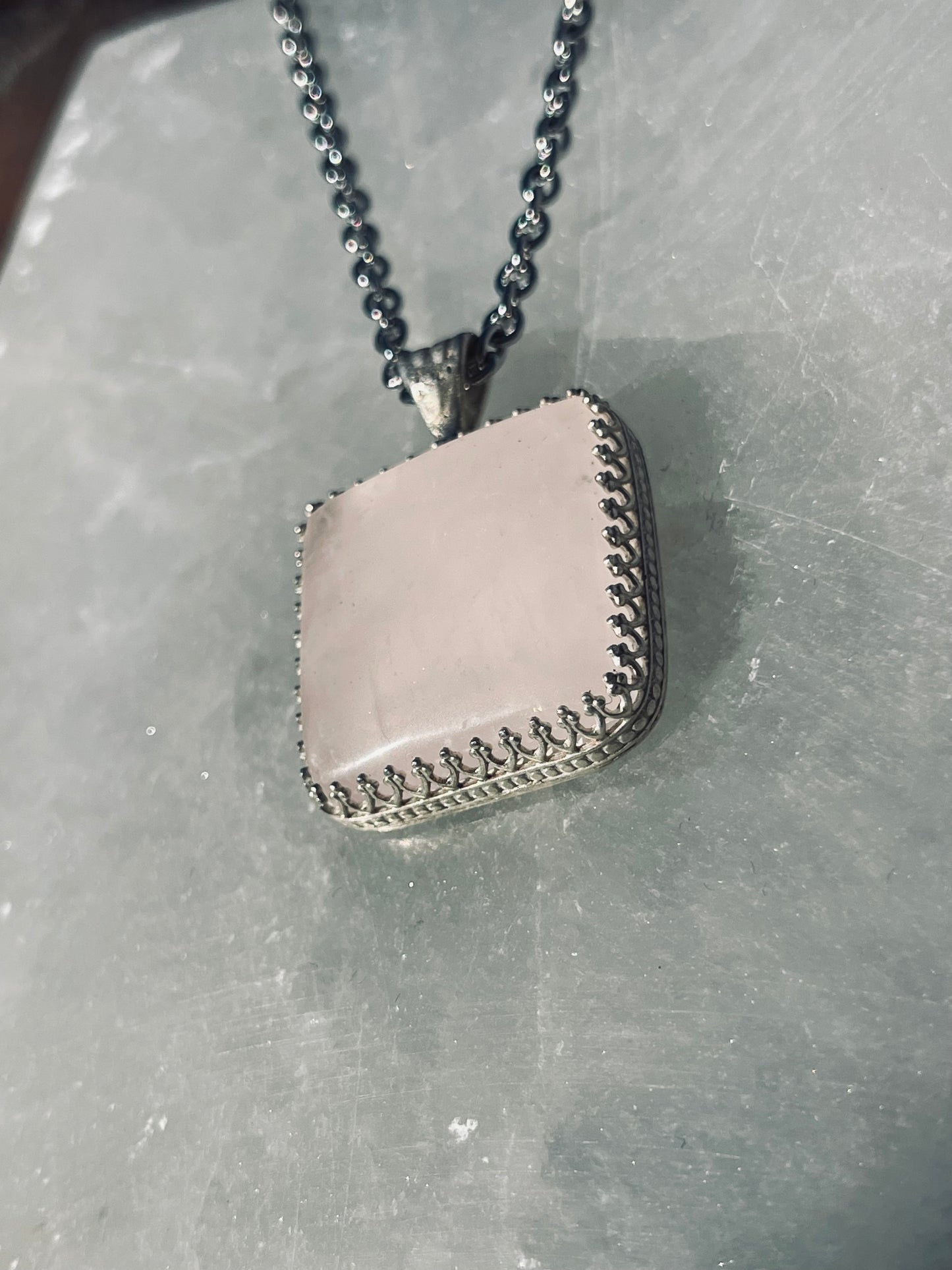 Rose Quartz “Fuck You” Pendant- 925 Sterling Silver/Handmade