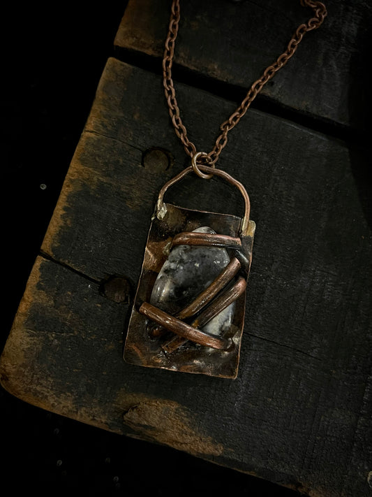 Dendritic Opal + Copper Pendant