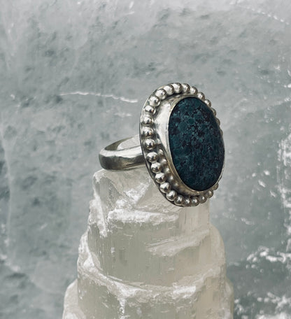 Turquoise Ring. Size 9. 925 Sterling Silver-Handmade