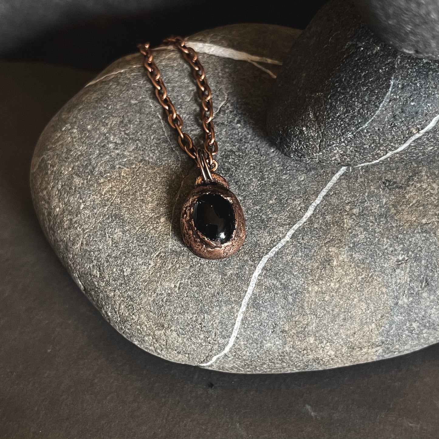 Black Onyx Electroformed Pendant- Made to Order/Handmade