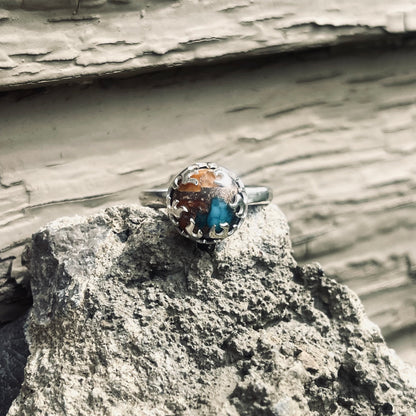 RING OF FIRE • 925 Sterling Silver/Spiney Oyster Turquoise/ Made to Order