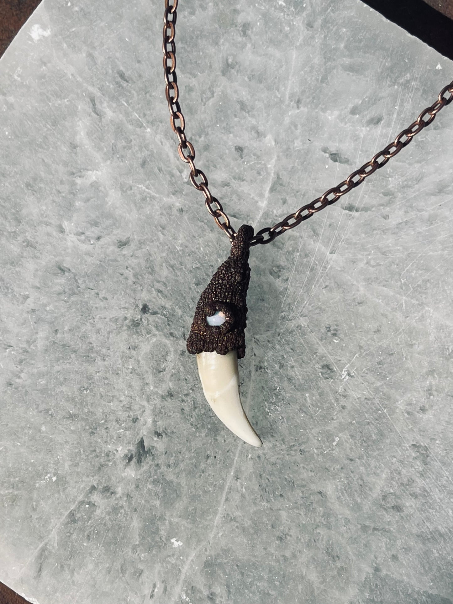 Opal Tooth Pendant- Handmade
