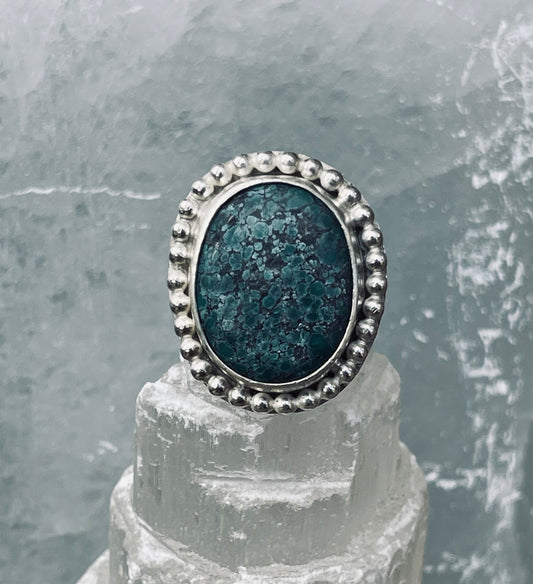 Turquoise Ring. Size 9. 925 Sterling Silver-Handmade